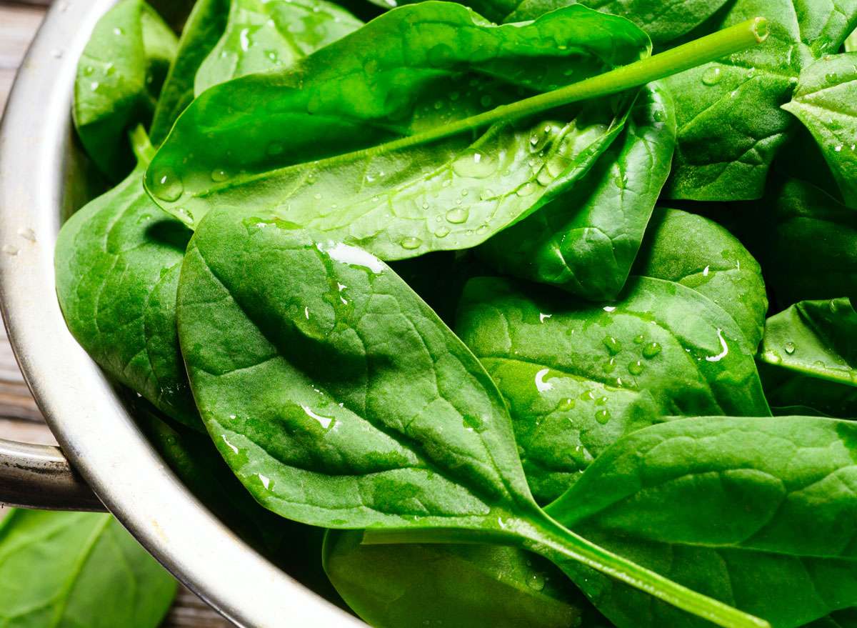 Spinach is a good source of folate.
